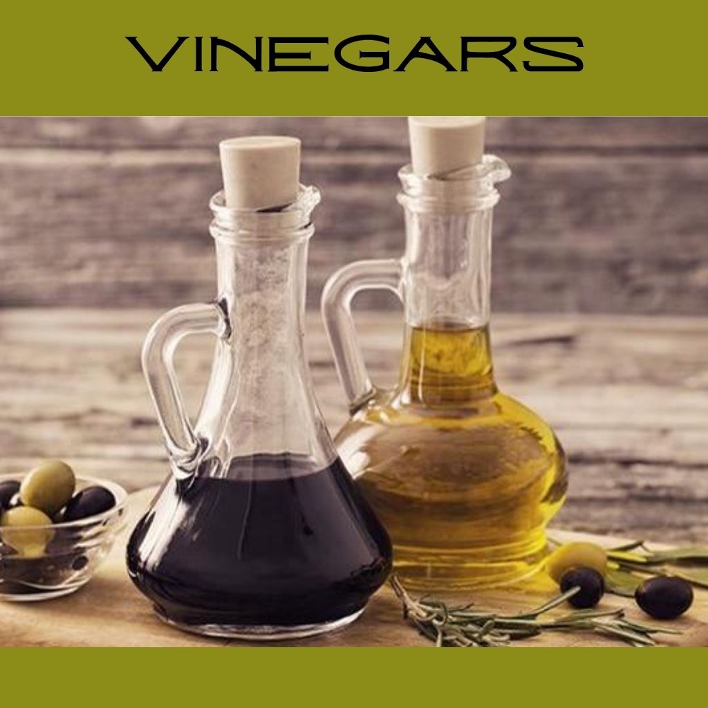 Vinegars from Olive Pures for cooking, dressings, marinades, sauces, and everyday recipes.