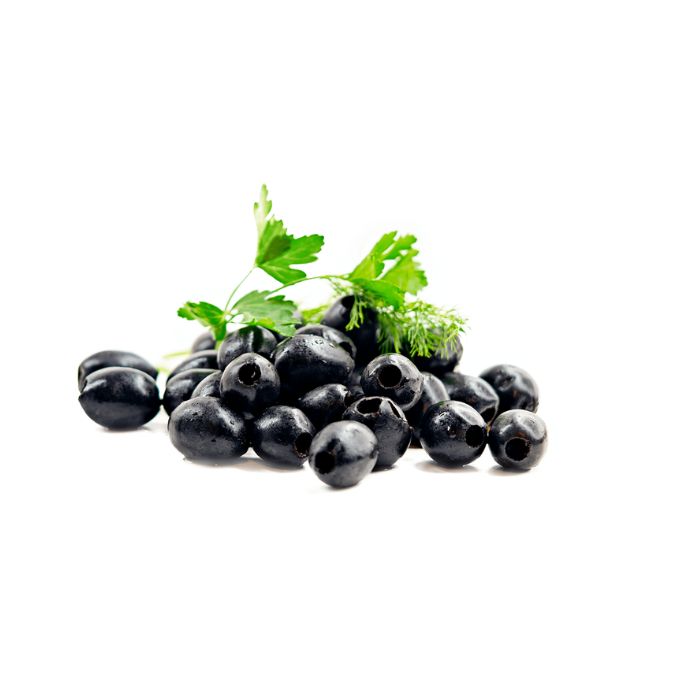 Olive Pures Black Olives 250 g with olives, water, and sea salt
