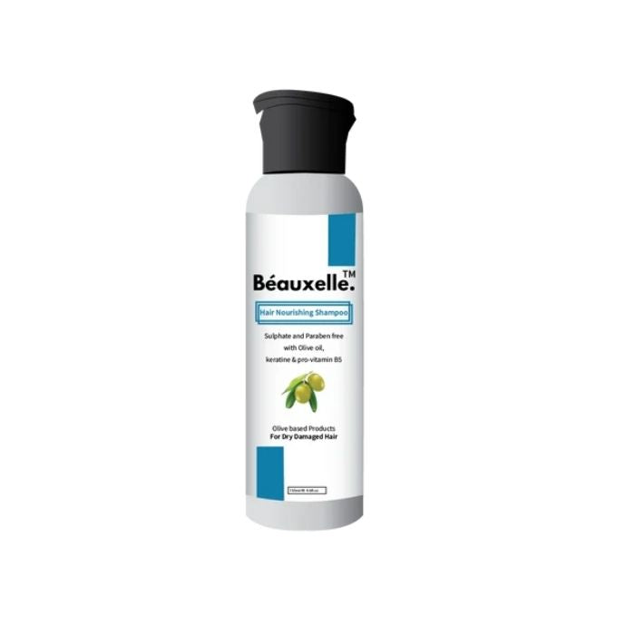 Olive Pures Hair Nourishing Shampoo with olive oil, keratin, and Pro Vitamin B5 for dry damaged hair