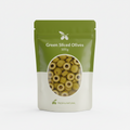 Olive Pures organic green sliced olives in a 500 g size